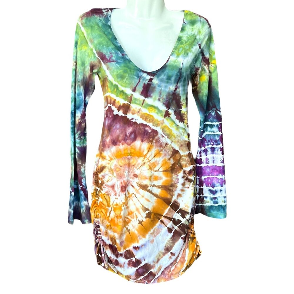 Warrior Within Tie-Dye Long Sleeve Mini Dress